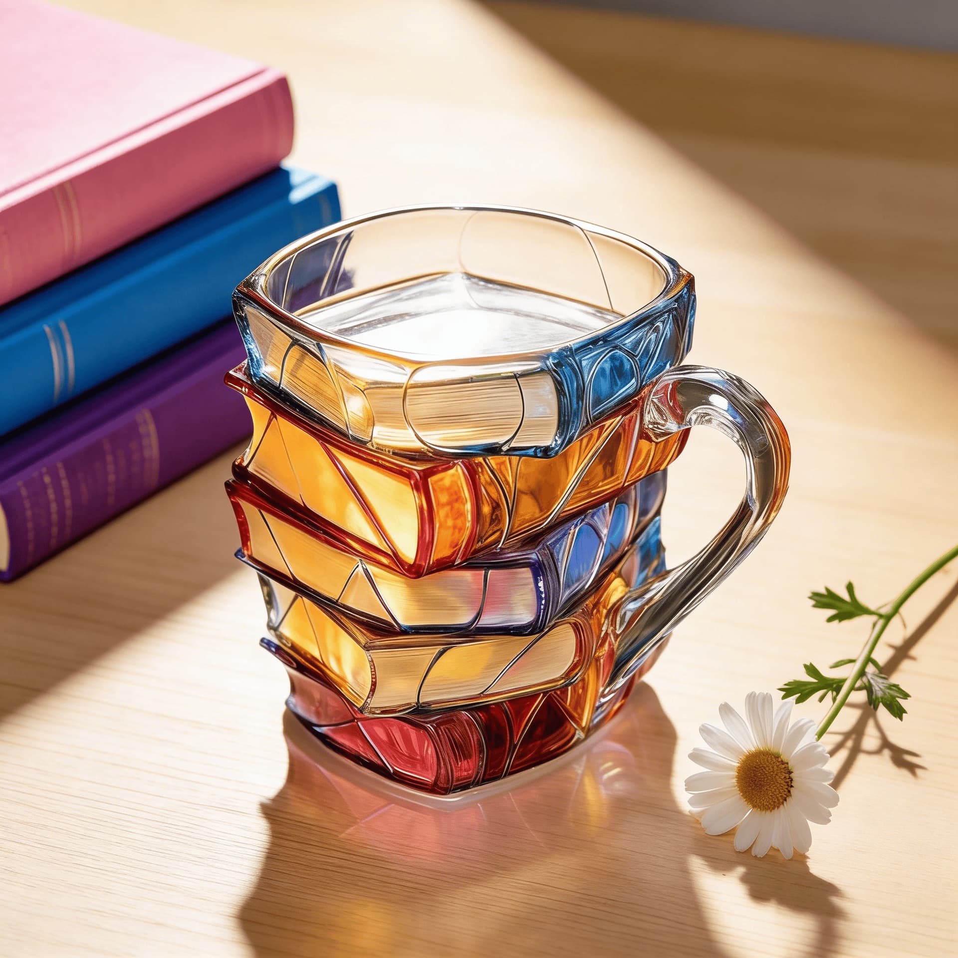 Cross-border high borosilicate crystal glass book-shaped mug, high appearance, hand-painted ceramic coffee cup for home use