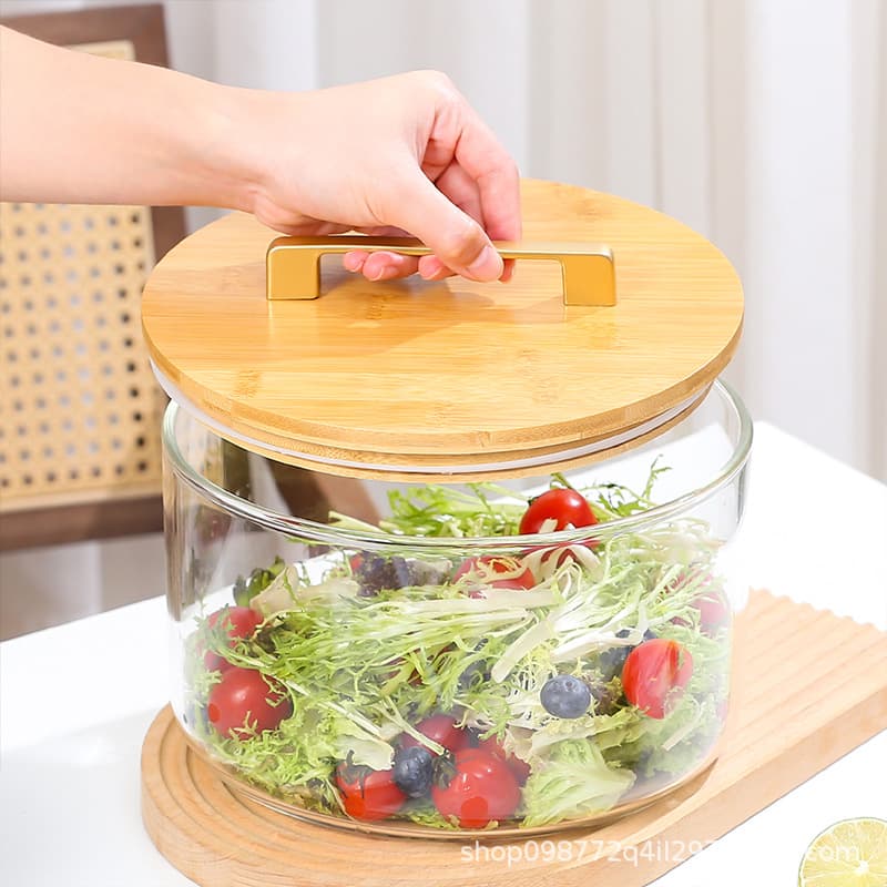 Cross-border Transparent Glass Bowl Kitchen Baking and Noodles Egg Bowl Vegetable and Fruit Salad Bowl Special Bowl for Microwave Oven