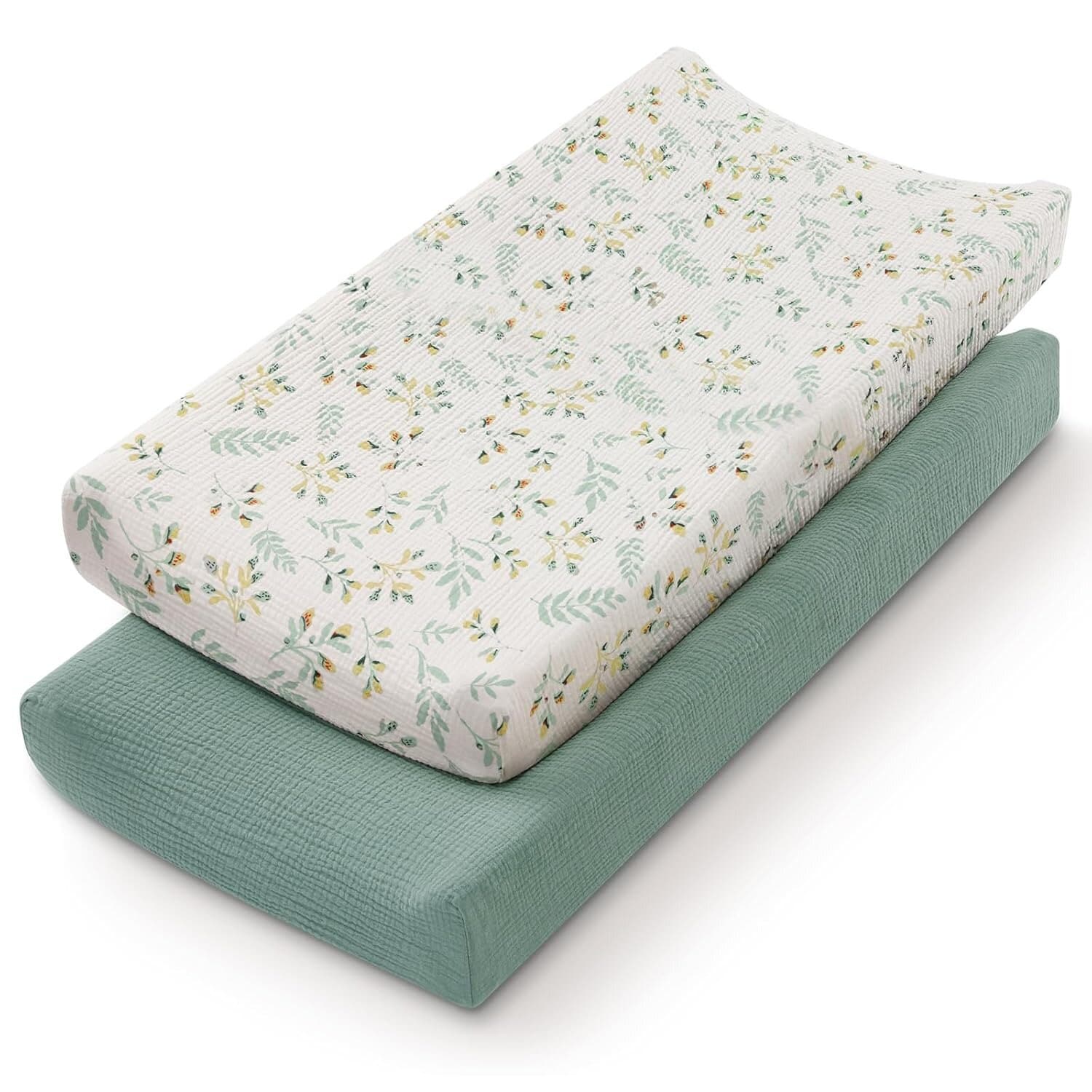 Cross-border baby changing table cover 2-piece set, Muslin breathable cotton gauze nursing pad, removable changing cover