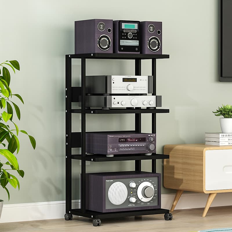 Amplifier rack, amplifier cabinet, speaker enclosure, portable CD player, tube amplifier, HiFi equipment stand.