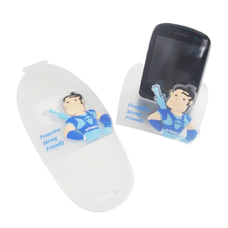 Custom Logo Soft Silicone Foldable Phone Stand Desktop Decorative Foldable Cartoon Phone Holder