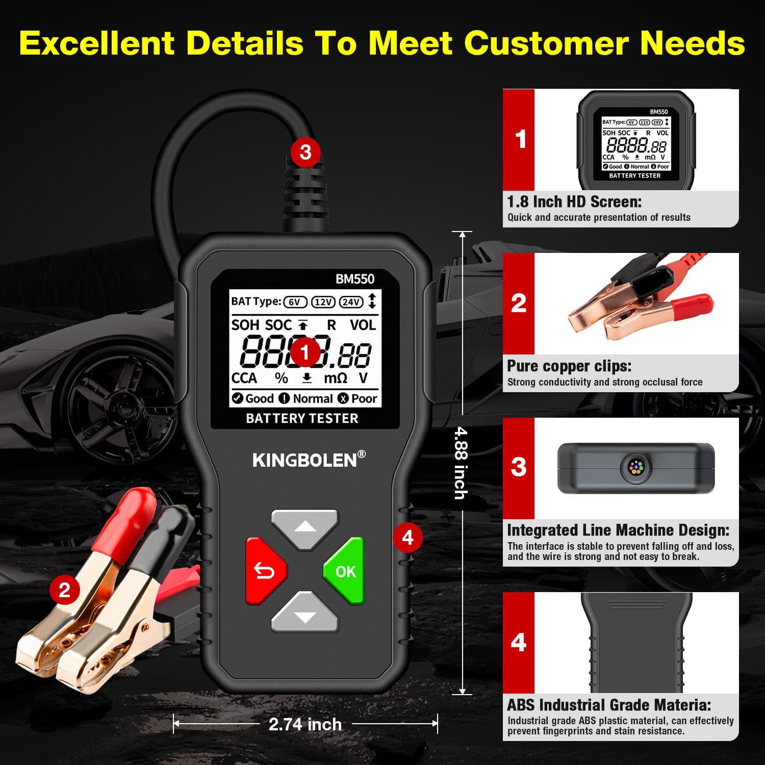 New Car Battery Tester Internal Resistance Tester Lithium Battery Discharge Tester for Electric Vehicles and Motorcycles