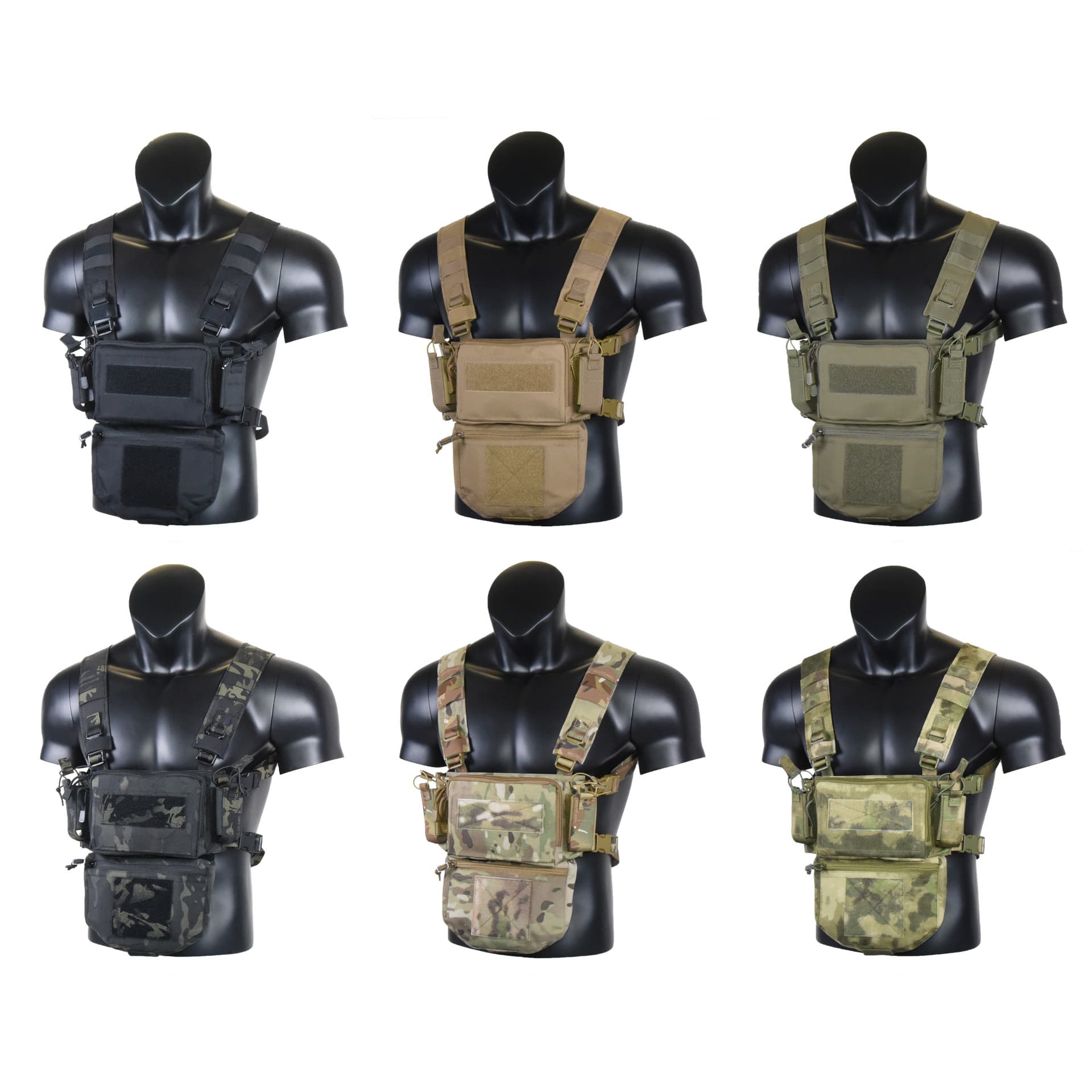 D3CRM Tactical Chest Rig D3 Main Body with Drop Pouch Set Vest Harness Chest Bag Camo Outdoor Military Enthusiast