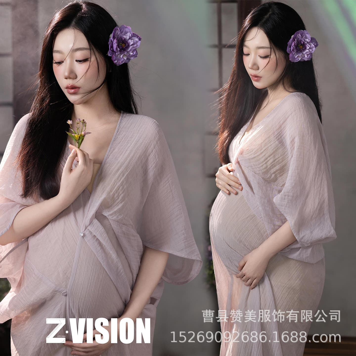 Photo studio new photo clothing French retro cool dress atmosphere photo belly photo pregnant mommy clothes