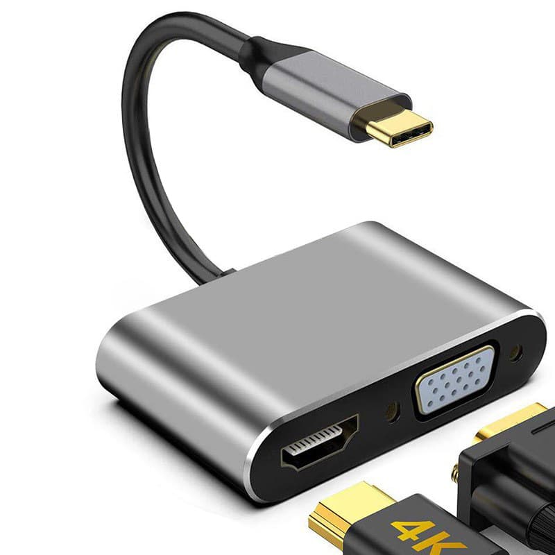 Two-in-one docking station Type-c to HDMI vga docking station usb pd100w notebook converter hub