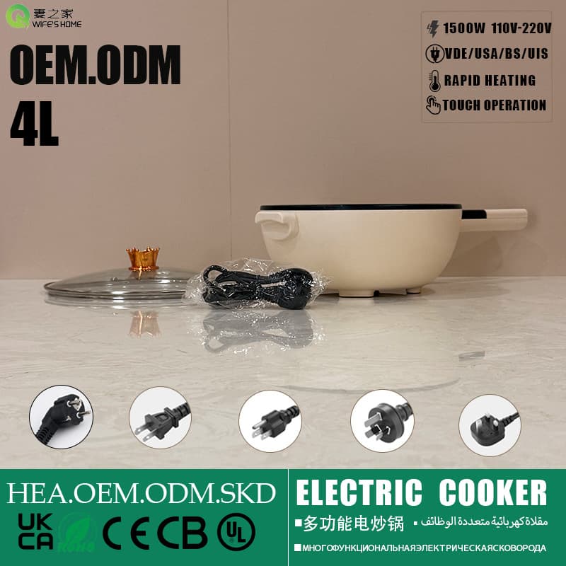Touch Control Electric Wok, Hot-selling Export Direct from Manufacturer, Home Non-stick Smart Cooking Pot for Cross-border Trade