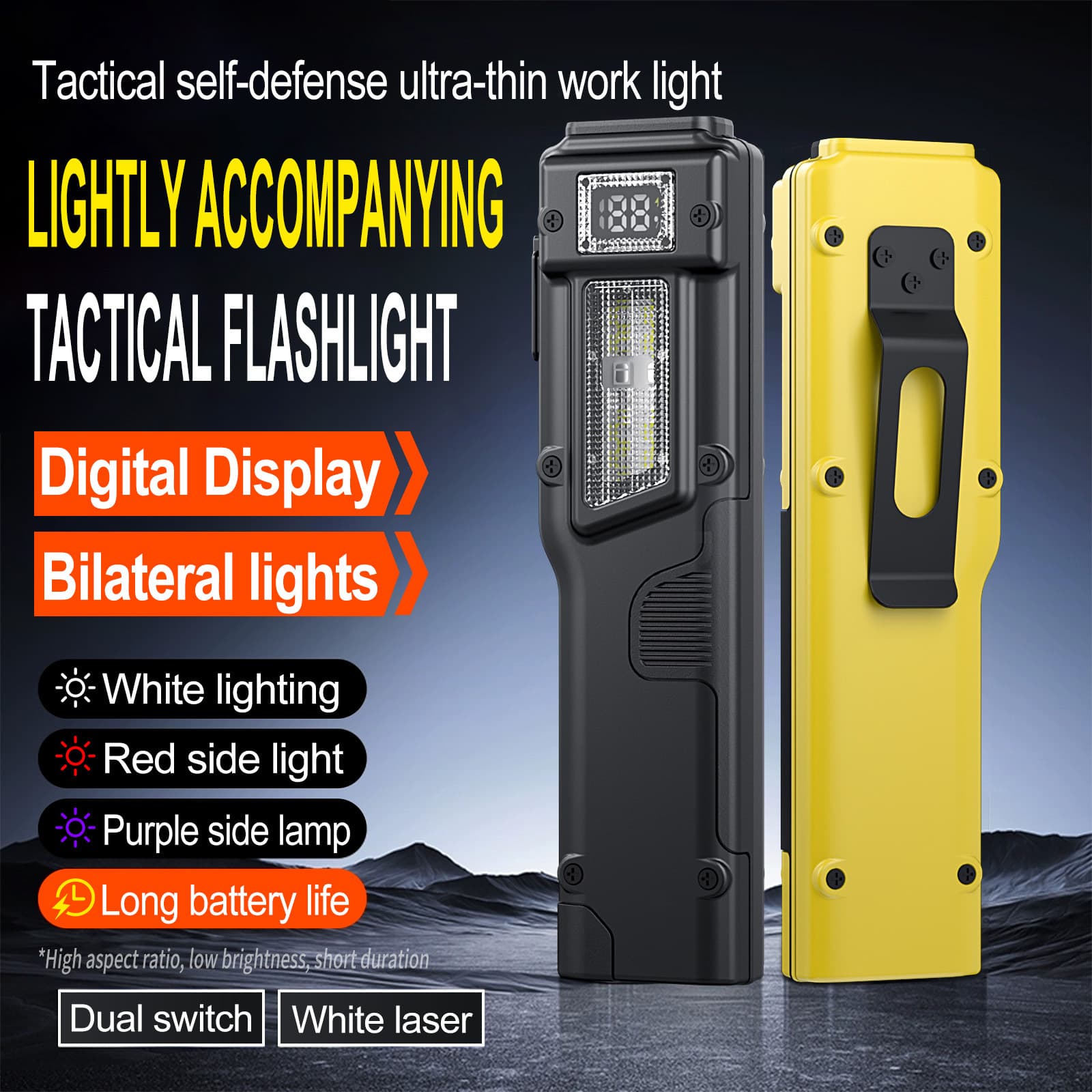 Cross-Border Multifunctional Tactical Flashlight, High-Brightness Digital Display Work Light, Outdoor Waterproof Aluminum Alloy Portable Flashlight
