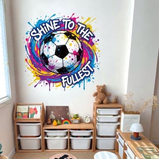 M18150 Trendy Graffiti Football Wall Sticker for Living Room, Bedroom Background Wall, Home Decoration Self-Adhesive Wall Sticker