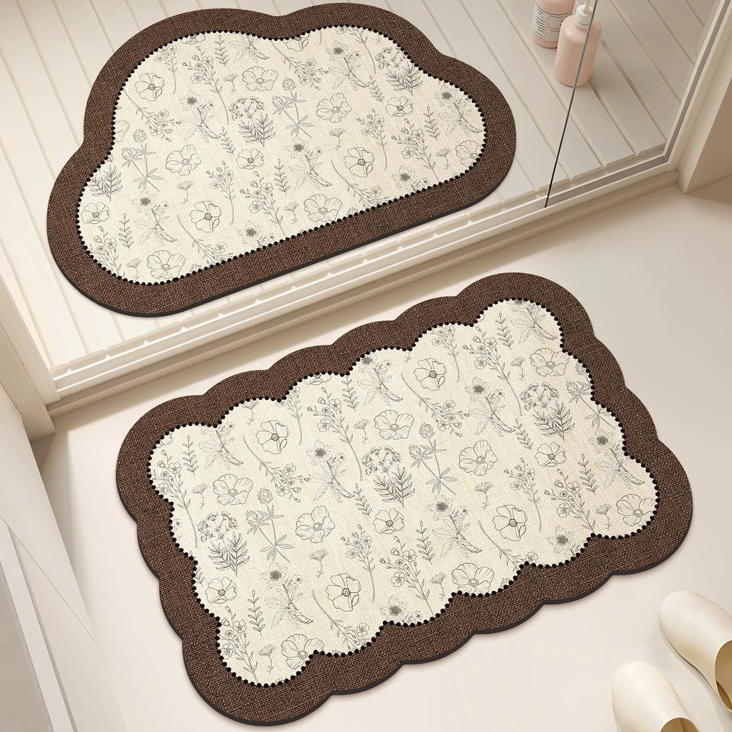 2026 New Bathroom Floor Mat, Diatom Mud, Water-Absorbent, Non-Slip Doormat for Toilet and Bathroom Carpet