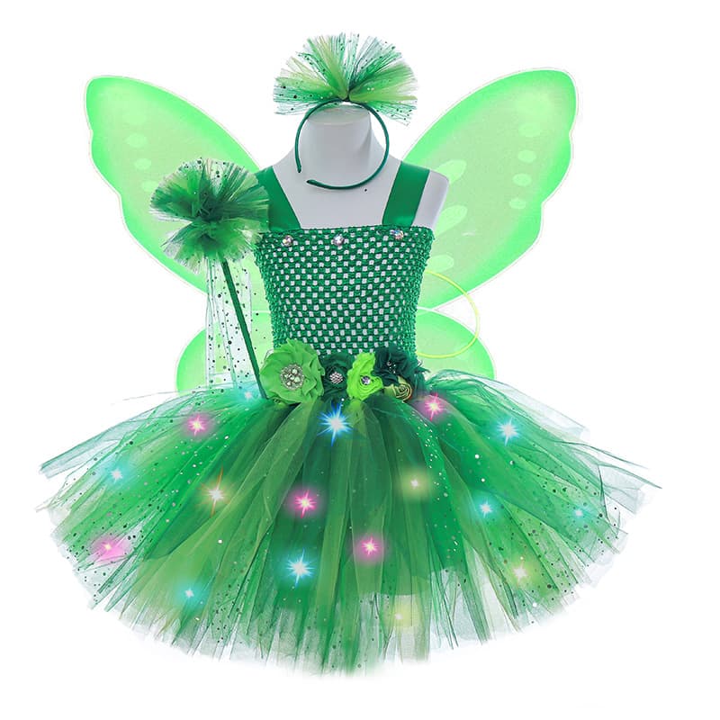 Cute Sequined Fairy Princess Dress Christmas Performance Dress Girls Tutu Skirt Children's Flashing Tutu Skirt