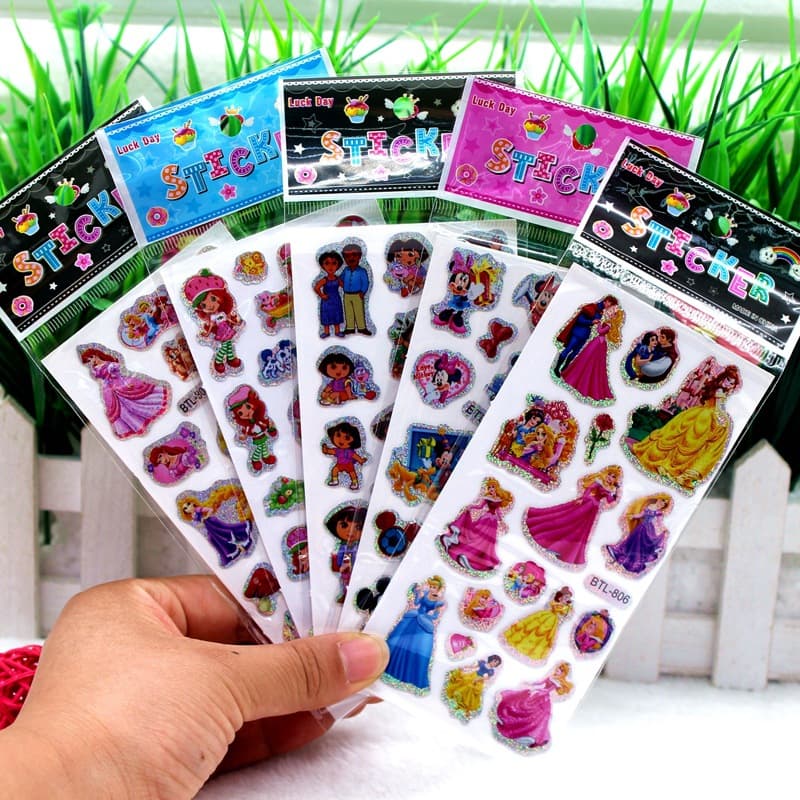New Children's Laser Cartoon Anime Sponge Bubble Stickers, Baby Paste Pictures, Kindergarten Journal Rewards