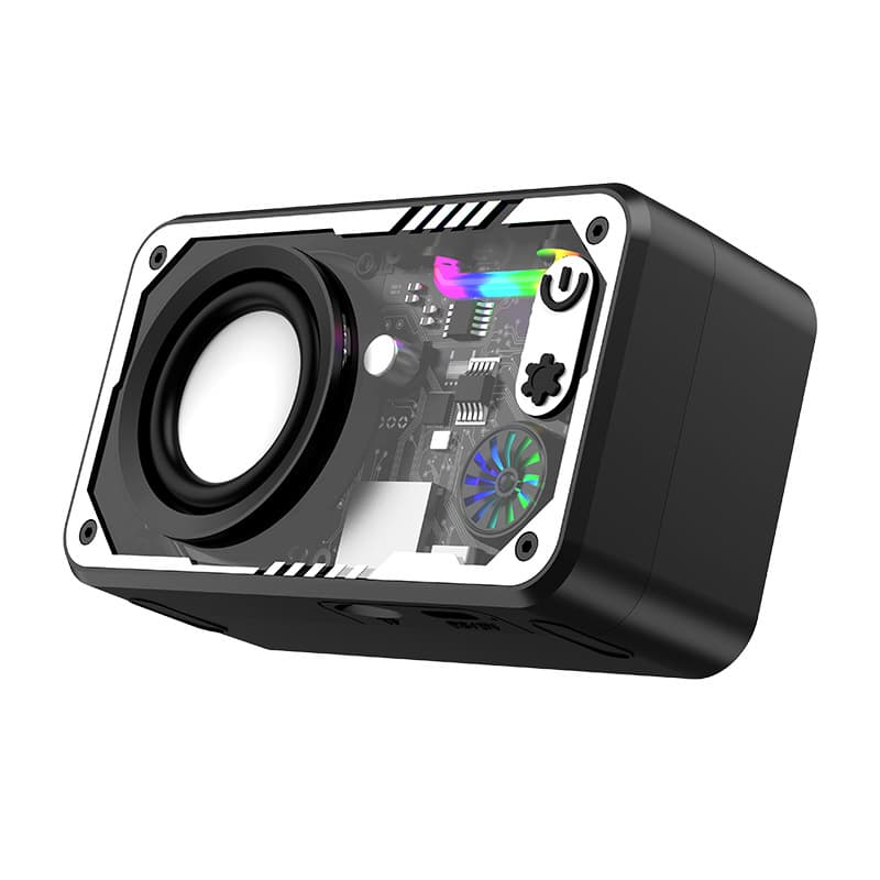 V1 A36 Cross-border Transparent Mech Card Slot Mini Powerhouse Wireless Bluetooth Speaker for Outdoor and Desktop Use