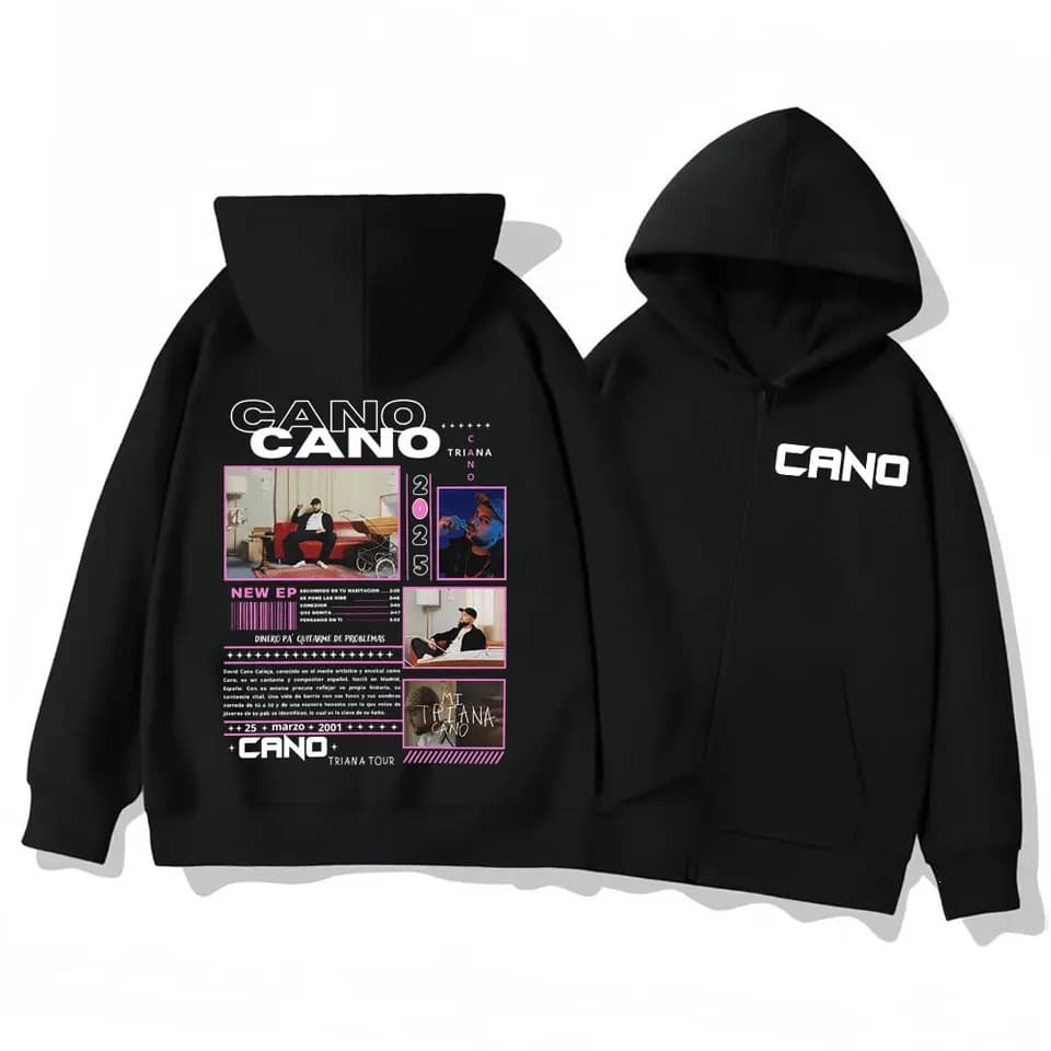 Rapper Cano Triana Tour 2025 Zipper Hoodie Men Women Hip Hop