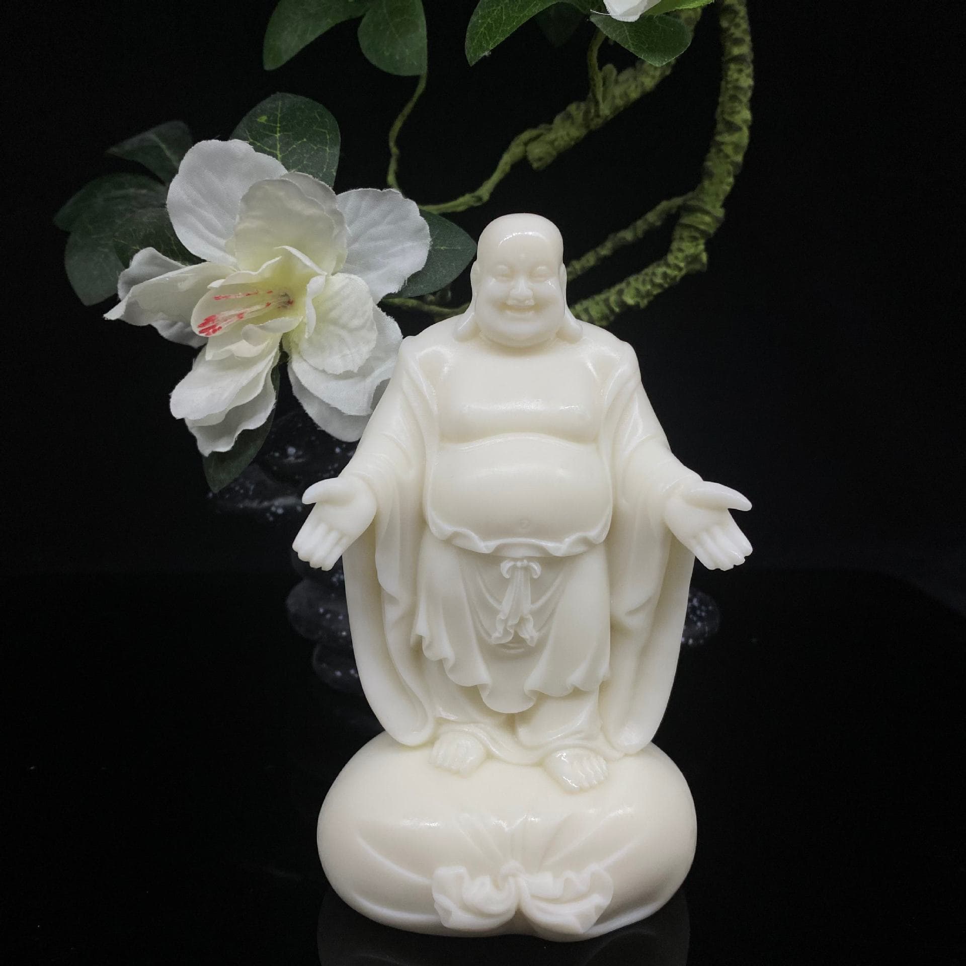 Ivory Nut Carving Happy Maitreya 14*8.5*5.5cm Car Home Desktop Craft Ornament Wholesale