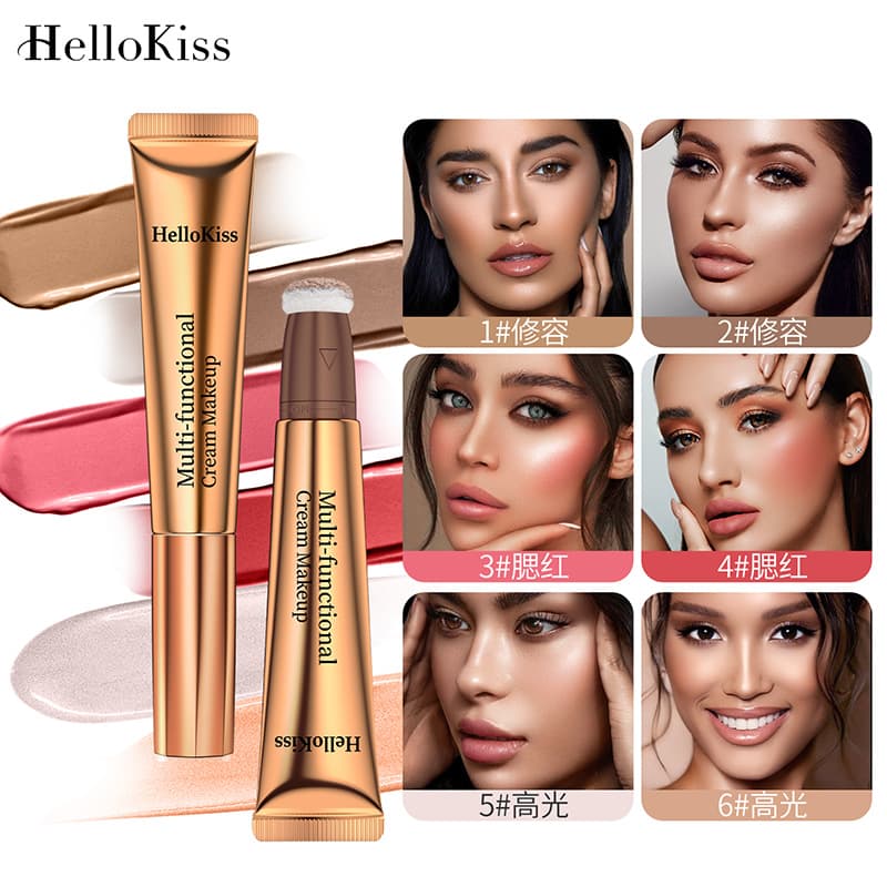 hellokiss Multi-Functional Makeup Pen Liquid Blush Highlighter Contour Stick with Shimmer and Matte Finish for Face Cosmetics