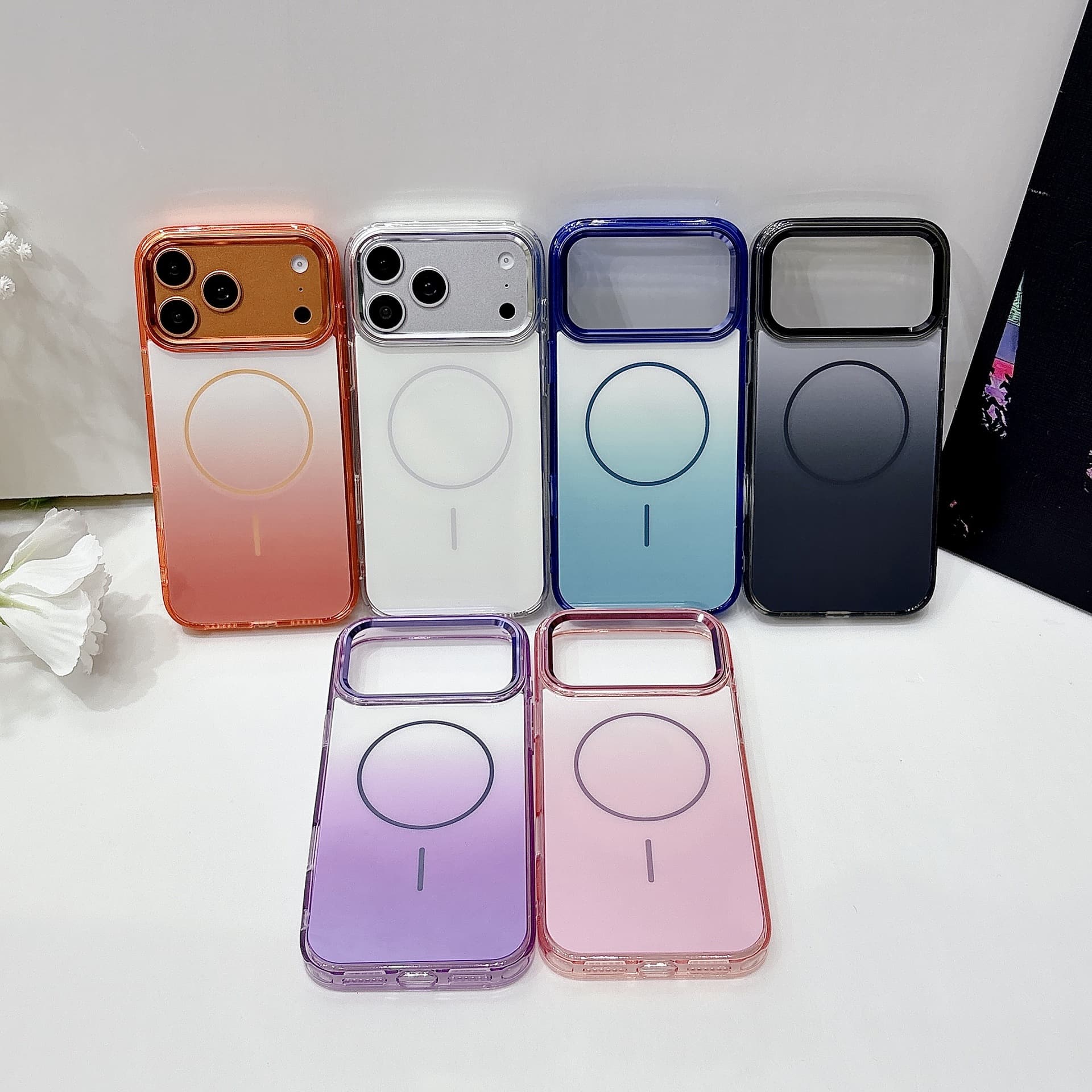 Compatible with iPhone 17 Pro Max New Orange Hermes Orange 16 Luxury Phone Case Magnetic Minimalist Macaron