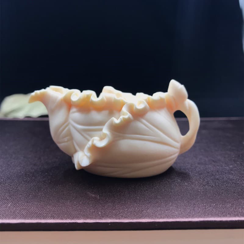 Factory direct supply of ivory fruit carvings, lotus flowers and many blessings ornaments, ivory fruit lotus leaf carving crafts