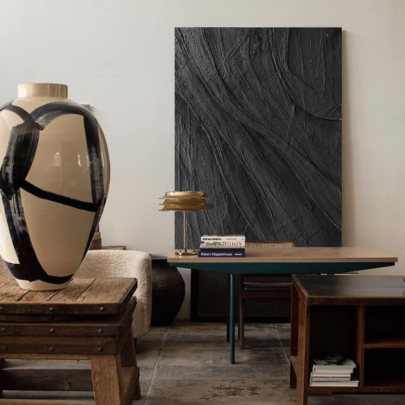 Solid Texture Painting Wall Art Modern Hand-painted Minimalist Wabi-sabi Style Living Room Oil Painting Abstract Decorative Painting Custom