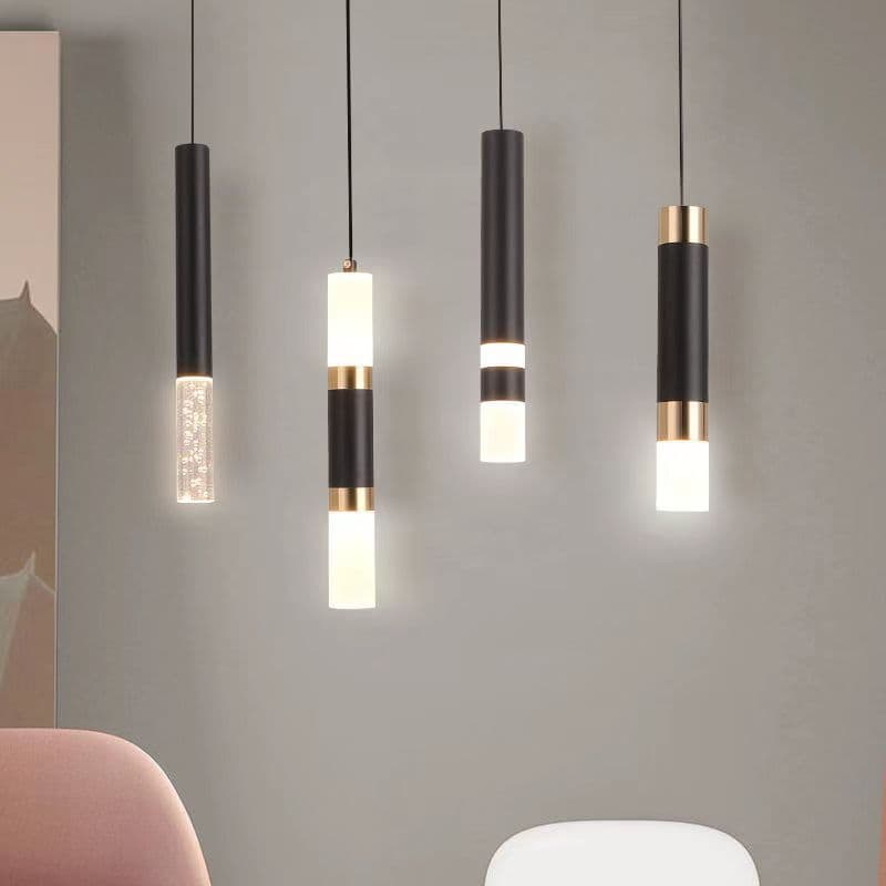 Bedroom Bedside Pendant Light with Cord, Xiaohongshu Living Room Background Wall, Modern Minimalist Long Cord Nordic Double-Head Light Luxury Bay Window