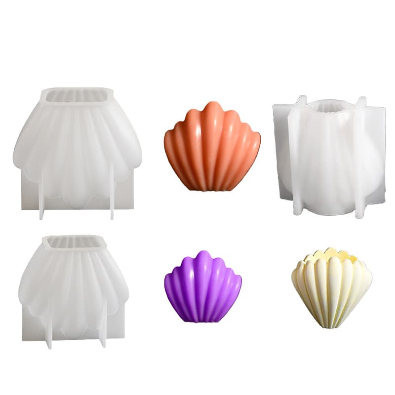 DIY Epoxy Resin 3D Shell Candle Mold, Aromatherapy Plaster Shell Display Silicone Mold