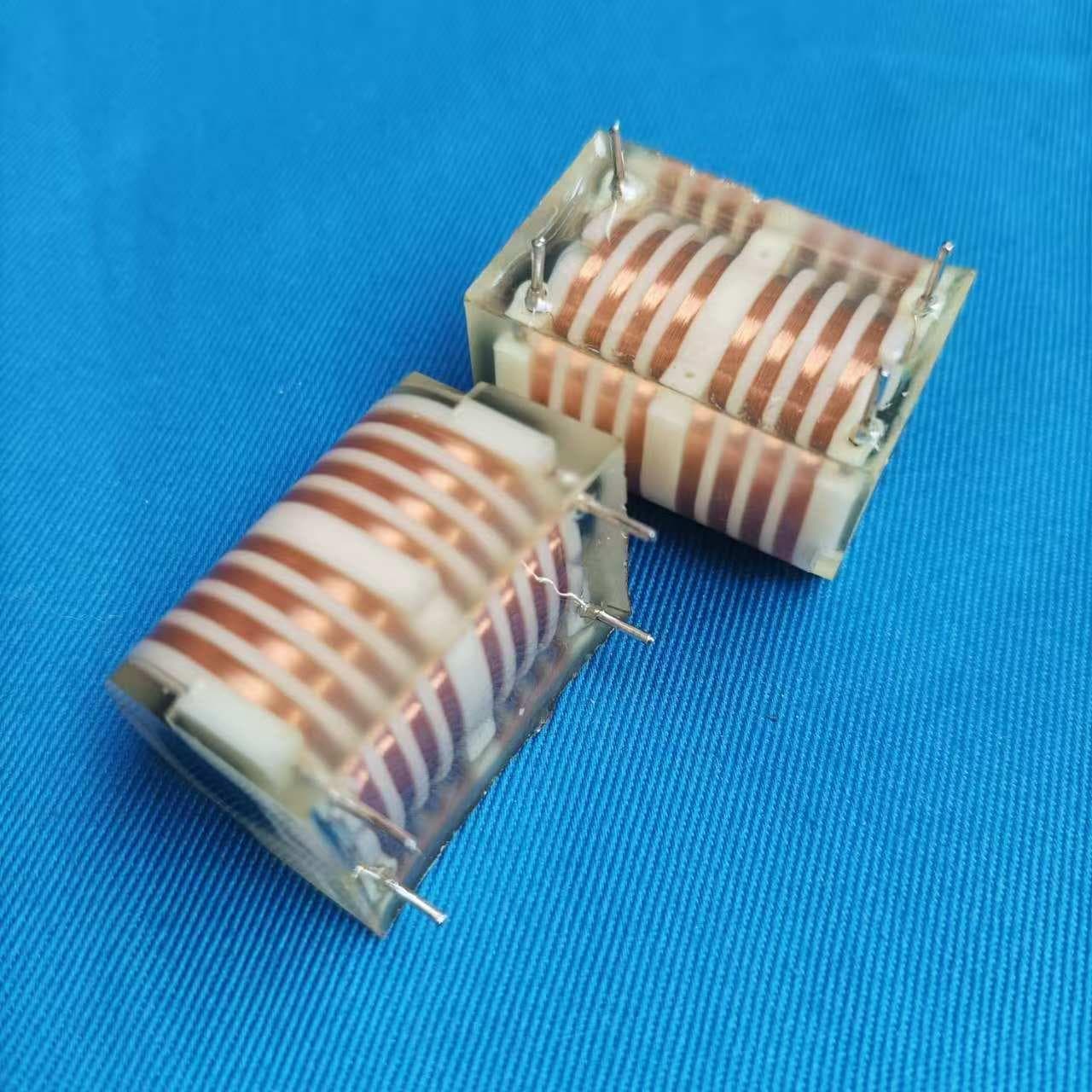 8-slot 4-pin horizontal high-frequency transformer, high-voltage package igniter inverter, PC40 magnetic core, resin vacuum potting