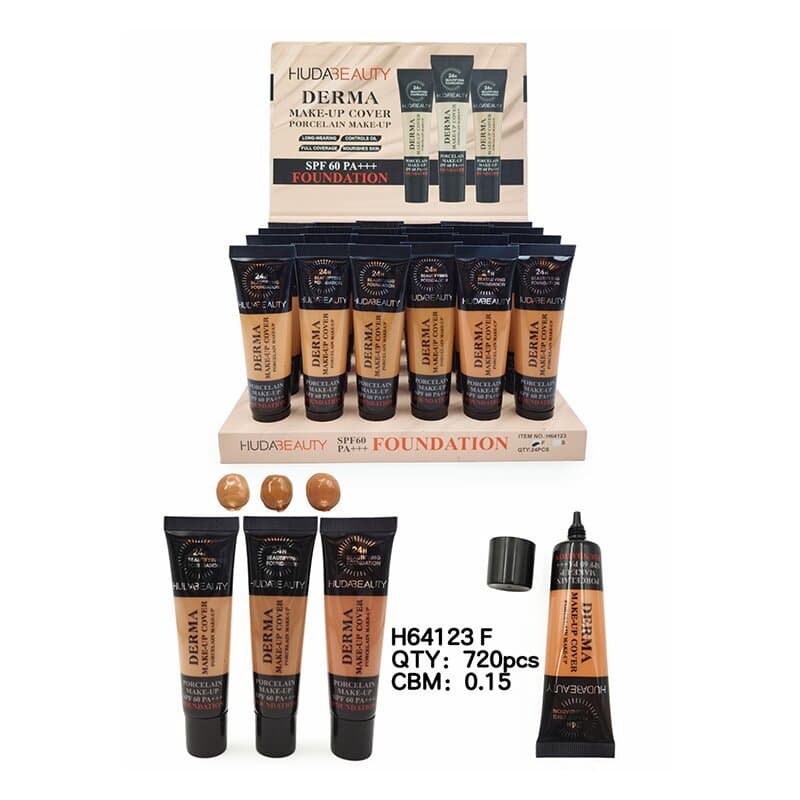 HUDA BEAUTY 3-Color Dark Foundation Full Coverage Natural Waterproof Long-Lasting Face Foundation