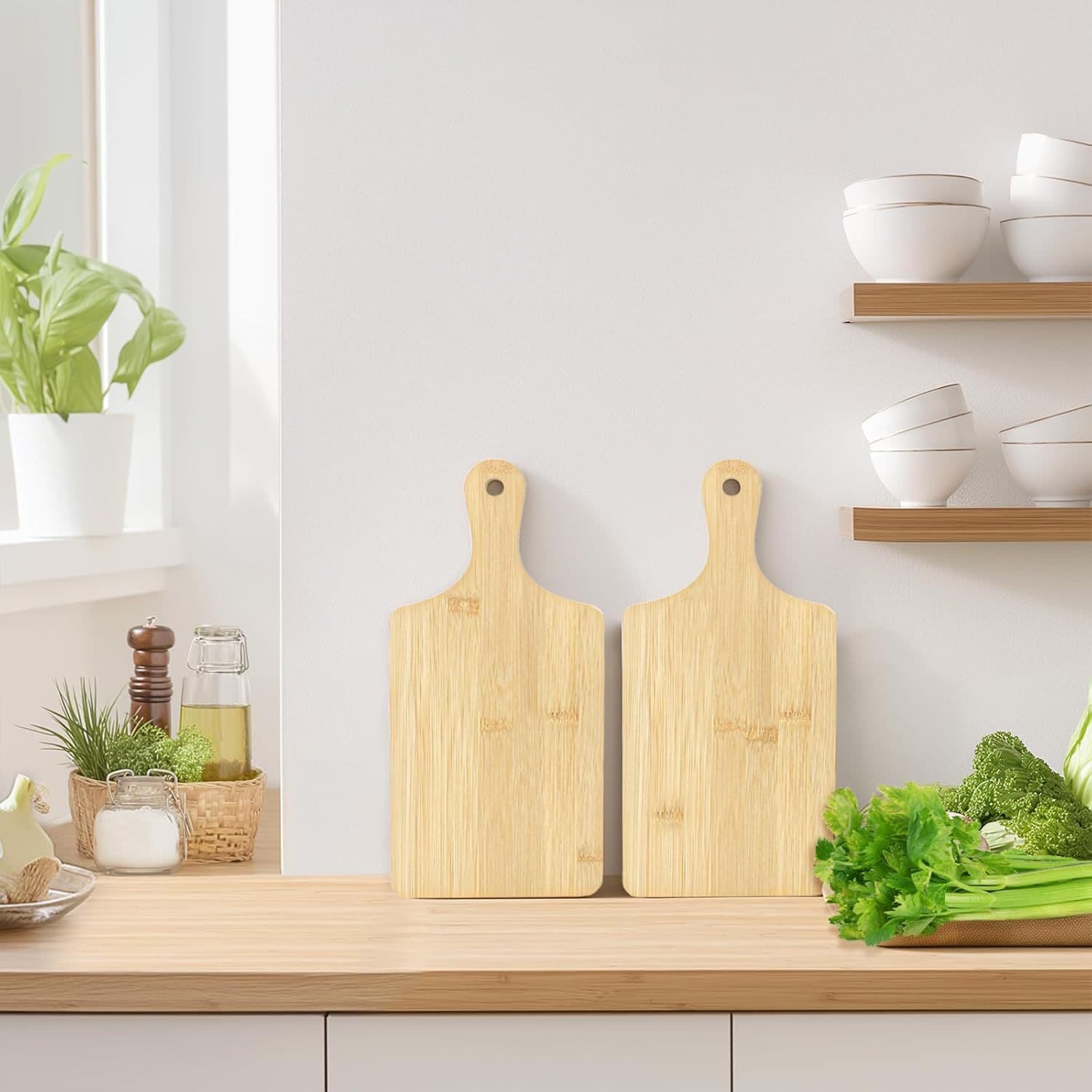 Cross-border Wooden Cutting Board Laser Engraving Service Board with Handle Charcoal Board Creative Bread Wooden Tray