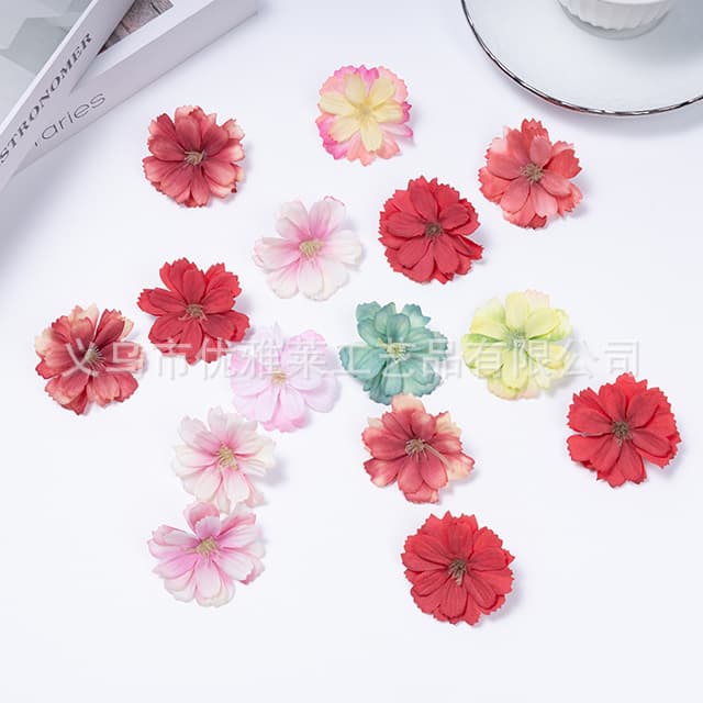 Mini Artificial Silk Daisy Flower Head for Wedding Home Decoration Handicraft DIY Accessories Fake Flowers