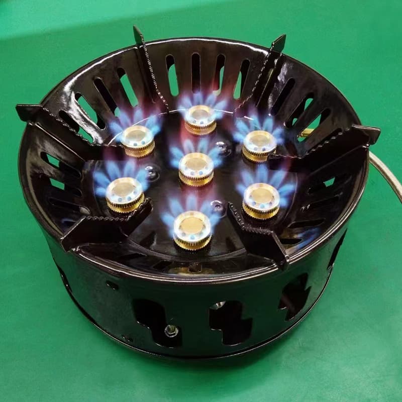 Wholesale Outdoor Seven-Head High-Power Stove Burner, Portable Camping Gas Stove with Electronic Ignition for Mountain and Outdoor Use