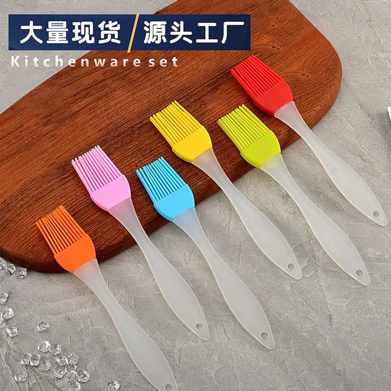 Cross-border Silicone Outdoor BBQ Brush, Heat Resistant Oil Brush, Small Detachable Kitchen Home Seasoning Brush, Baking Brush