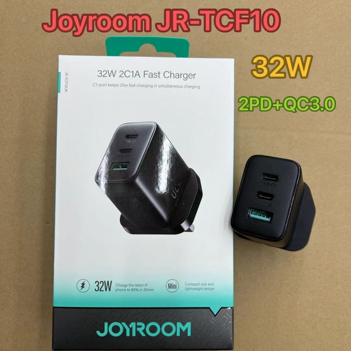 Suitable for JOYROOM Jiletang 2PD+QC3.0 32W British standard charger fast charging plug