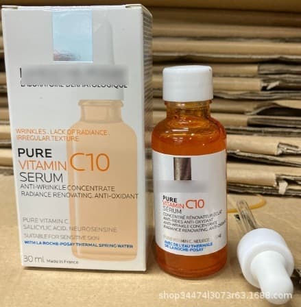 Cross-border in stock La Roche-Posay B3 Vitamin C10 Repair Serum 10% VC Moisturizing Essence 30ML Small Green Bottle Blue Bottle