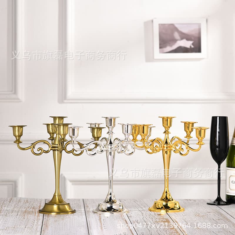Source Factory European Candle Holder Wedding Props Hotel Candlelight Dinner Home Decoration Club Candle Holder Candle Stand
