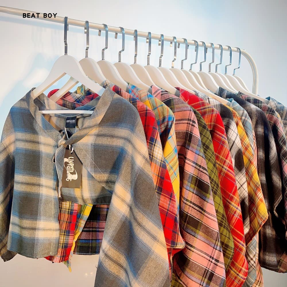 Vintage Casual Layering Must-Have: Colorful Plaid Skirt, One-Piece Tie-Front, Waist-Slimming for Women, Hem Accent for Men