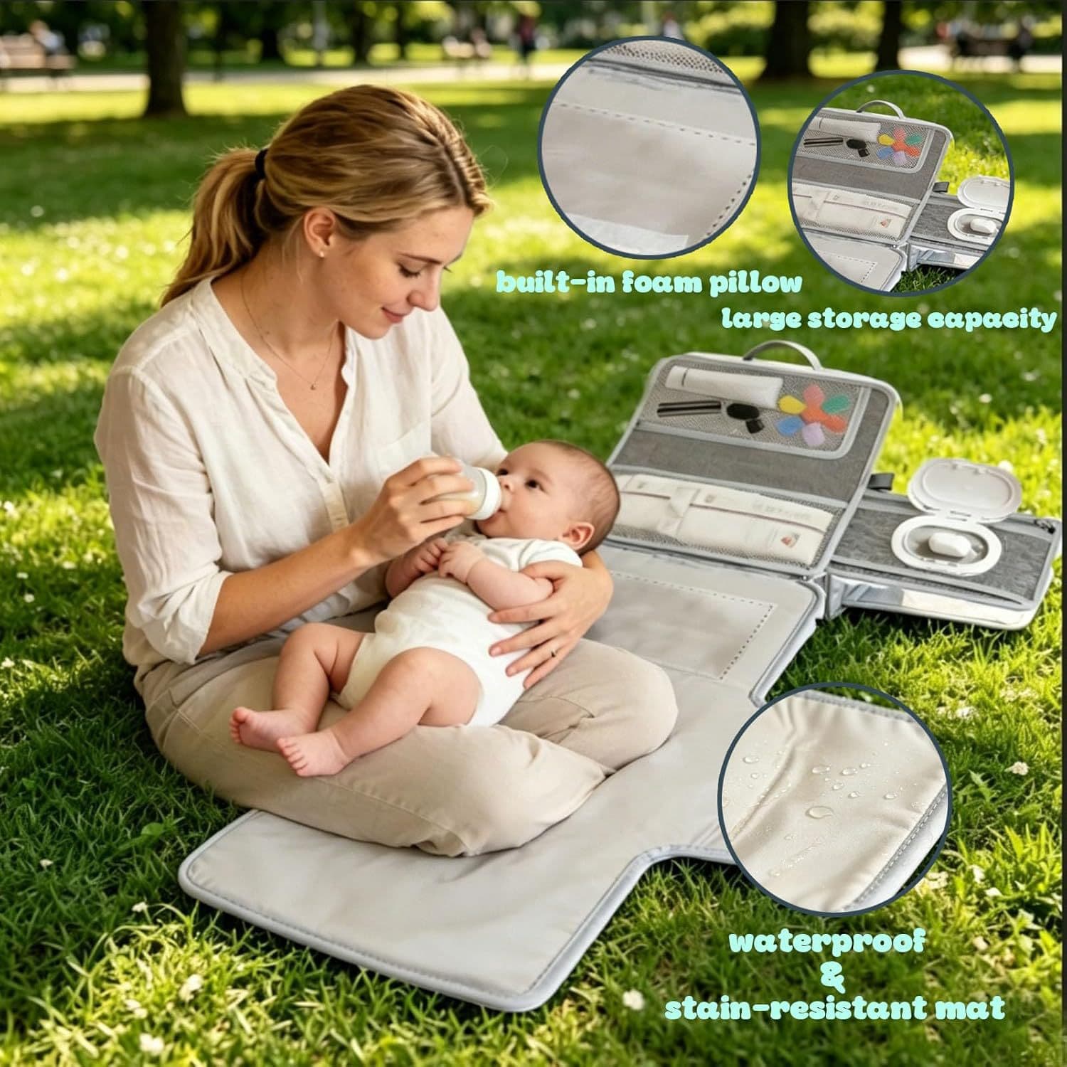 Best-selling Baby Changing Pad, Multifunctional Waterproof Diaper Mat, Portable with Wipes Pocket, Washable