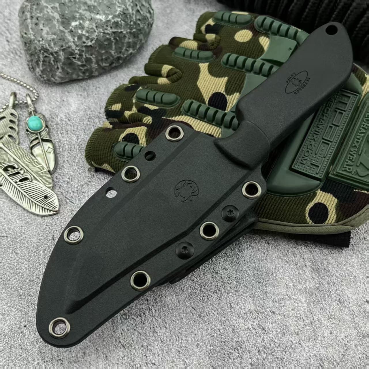 New Export Spider BK20 Mini Knife Outdoor Tool Multifunctional Camping Cycling Meat Knife Small Straight Knife