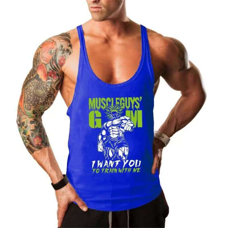 Cross-Border Sports Gym Fitness Tank Top Letter Print Sleeveless Vest Wholesale