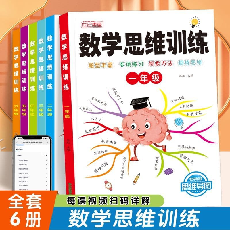 Math Thinking Training Grades 1-6 Huanggang Mind Map Reverse Thinking Practice Problems Application Ability Training