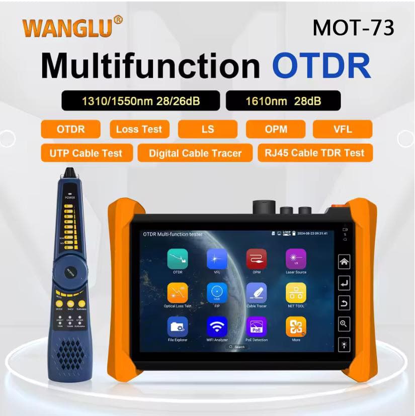 Wanglu OTDR Optical Time Domain Reflectometer MOT-73 Fiber Optic Breakpoint Tester