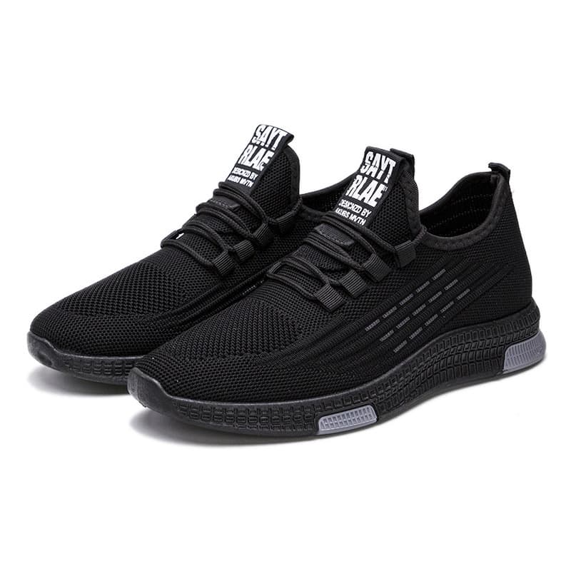 Cross-border Men's Shoes Spring Summer New Trend Korean Style Flyknit Sports Shoes Breathable Casual Shoes Soft Sole Running Shoes
