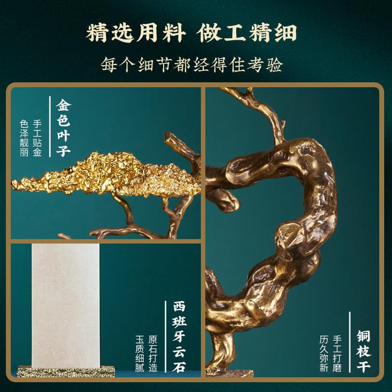 Welcome Pine Tree Fortune Entrance Decoration Ornament Home Decor Office Desktop Decoration Housewarming Gift