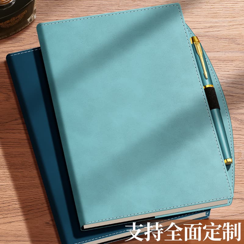 2026 Soft Leather Notebook Business Office Notepad Thick Journal Meeting Record Book Customizable