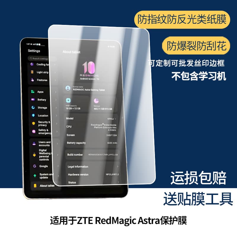 Compatible with ZTE RedMagic Astra Screen Protector, Non-Tempered Glass, HD Blue Light Blocking Film, Matte Film, Wholesale