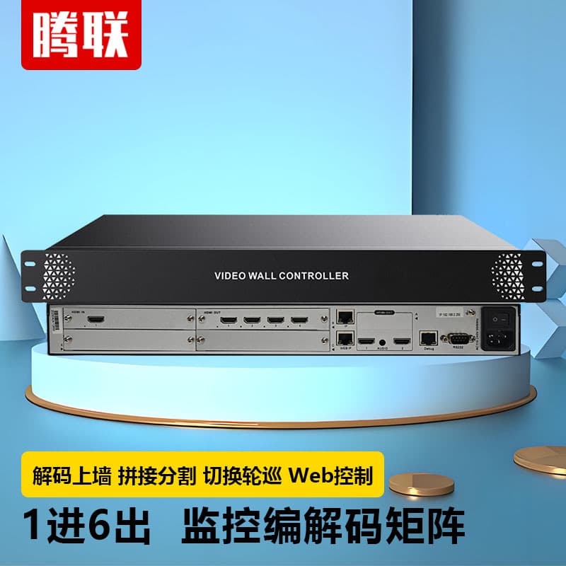 TengLian Network Decoder Matrix Monitoring Host H.265 Codec HD Processor 16-Screen Split