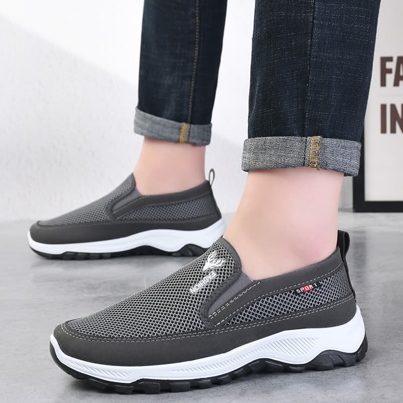 [8880] Flyknit Walking Shoes Comfortable Breathable Anti-Slip Wear-Resistant Soft Sole Upper Slow Running Work Shoes