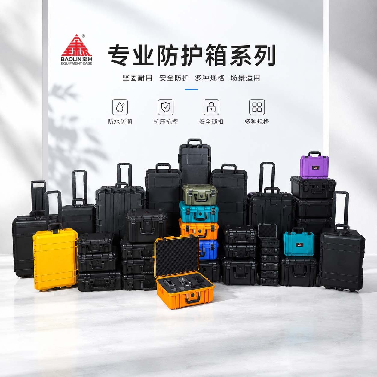 Factory direct sales protective box pan/tilt camera waterproof box precision equipment instrument box storage PP plastic three-proof box