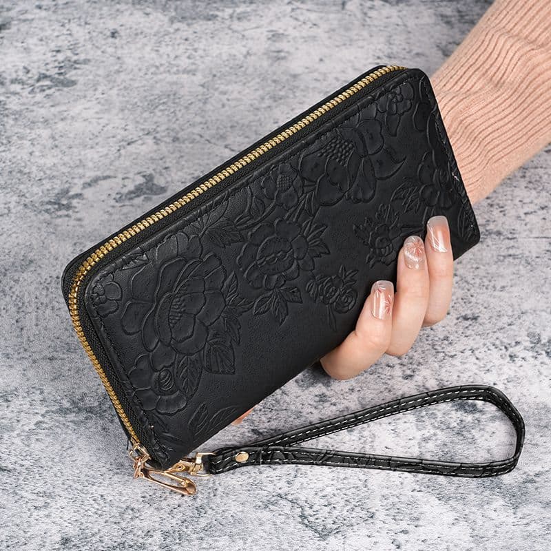 2025 New Women's Long Wallet Korean Fashion Handheld Clutch Zero Coin Purse Zipper Multifunctional Women's Phone Bag