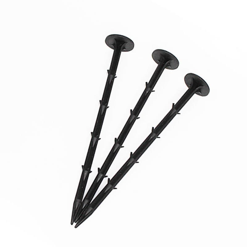Plastic Ground Staples for Weed Barrier Fabric, Super Tough Fixing Barbed Nails, Garden Nails with Large Cap, Anti-Aging