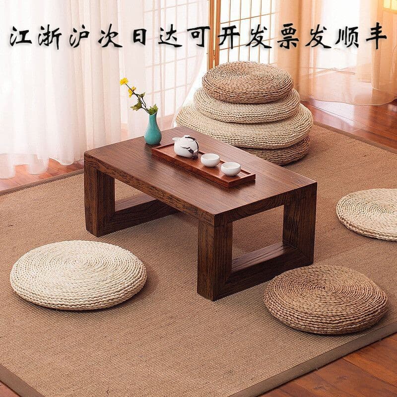 Cross-border! Wholesale In-Stock Outdoor Activity Booth Step Cattail Mat Cushion Children's Round Grass Mat Straw Weaving