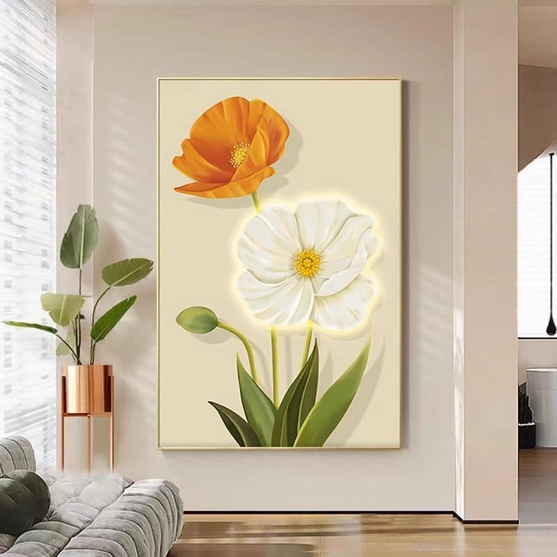 Healing Style Mural for Living Room Sofa Wall, Nordic Foyer Decor, Corridor or Bedroom Headboard Art